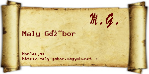 Maly Gábor névjegykártya